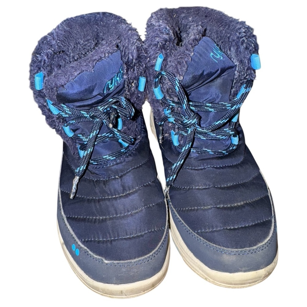 Ryka Addison Waterproof Blue Lace Up Fur Lined Winter Boots 7.5
